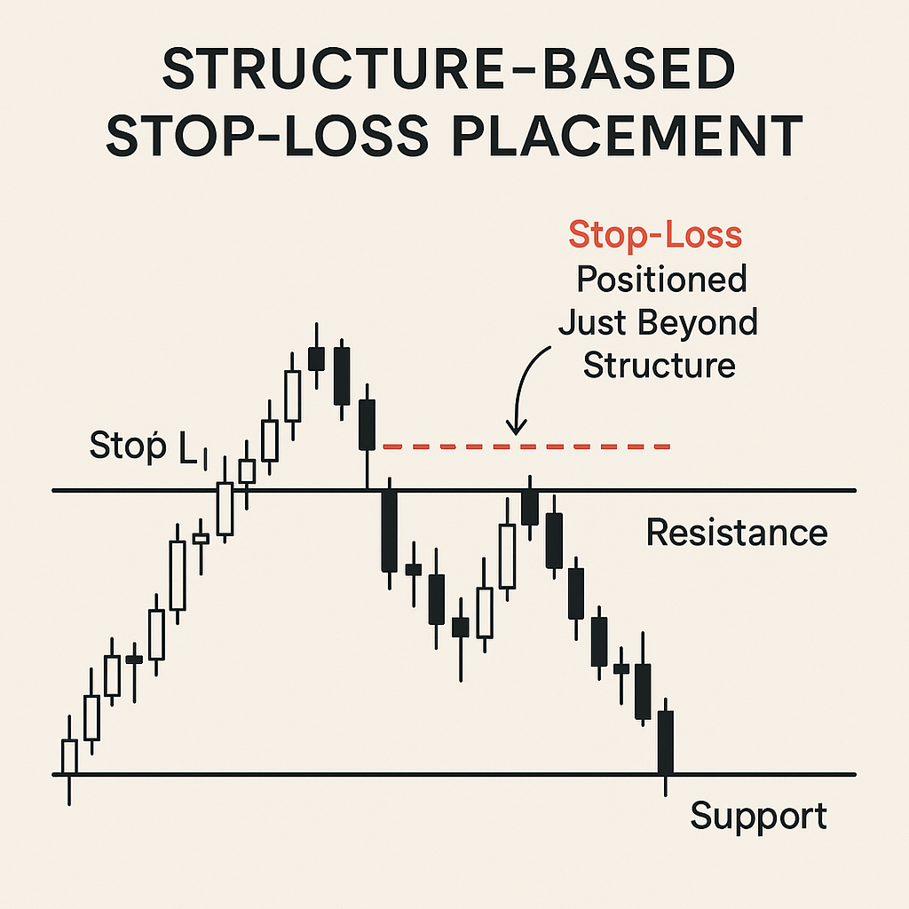 Structure-based stop-loss placement beyond support and resistance levels.