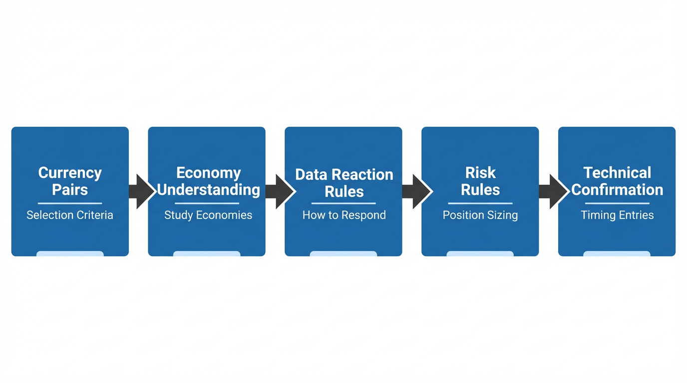 Fundamental Trading Plan Framework - 5 components from currency pairs to technical confirmation